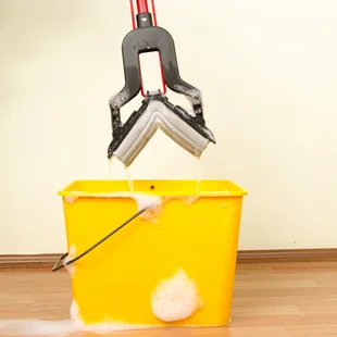 Extrem pflegeleicht - Mop und Eimer - Stock-Fotografie